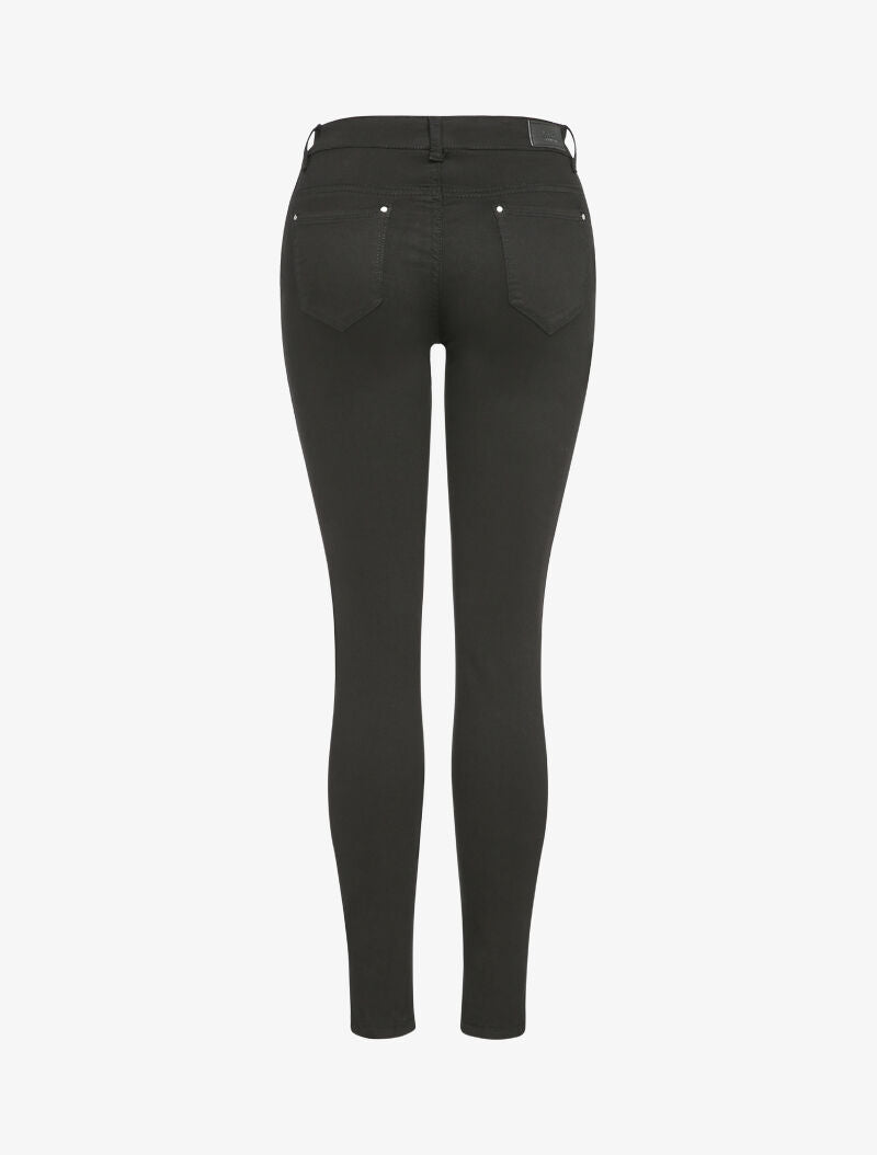Jean slim uni à taille standard - Noir - 2
