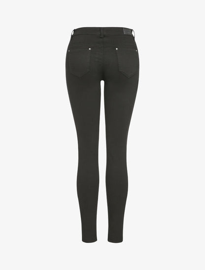 Jean slim uni à taille standard - Noir - 2