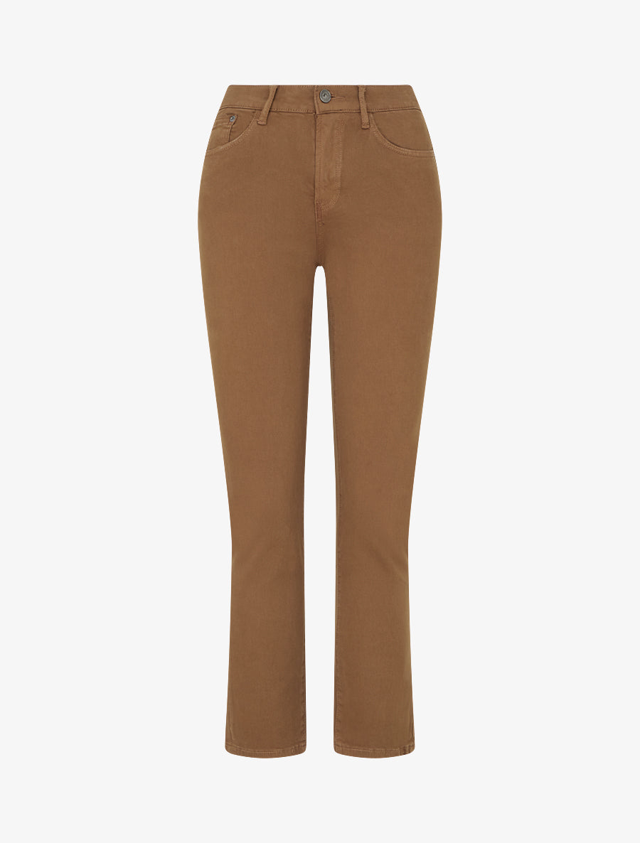 Jean slim uni taille haute - Camel - 1