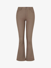 Pantalon flare enduit - Taupe foncé - 1