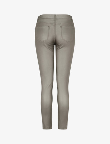 Pantalon slim en simili effet enduit - Or foncé - 2
