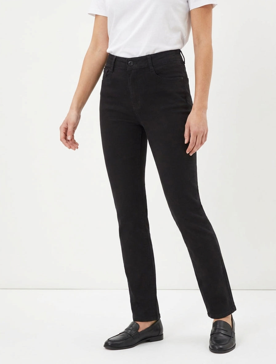 Jean droit taille haute - Noir