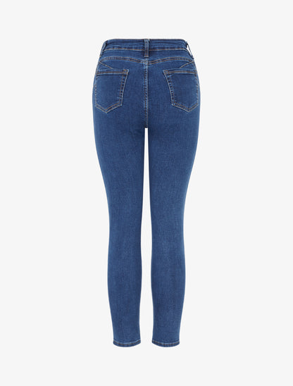 Jean skinny grande taille taille haute - Bleu denim - 2