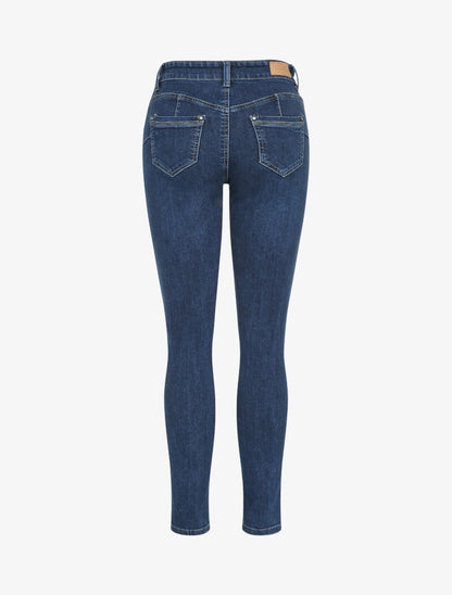 Jean slim taille standard à fermeture à 2 boutons - Bleu - 2