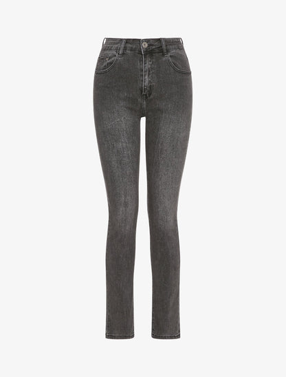 Jean stretch droit délavé - Anthracite - 1