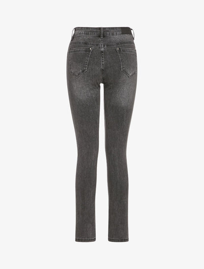 Jean stretch droit délavé - Anthracite - 2