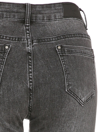 Jean stretch droit délavé - Anthracite - 3