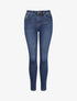 Jean slim à taille haute délavé - Bleu denim - 1