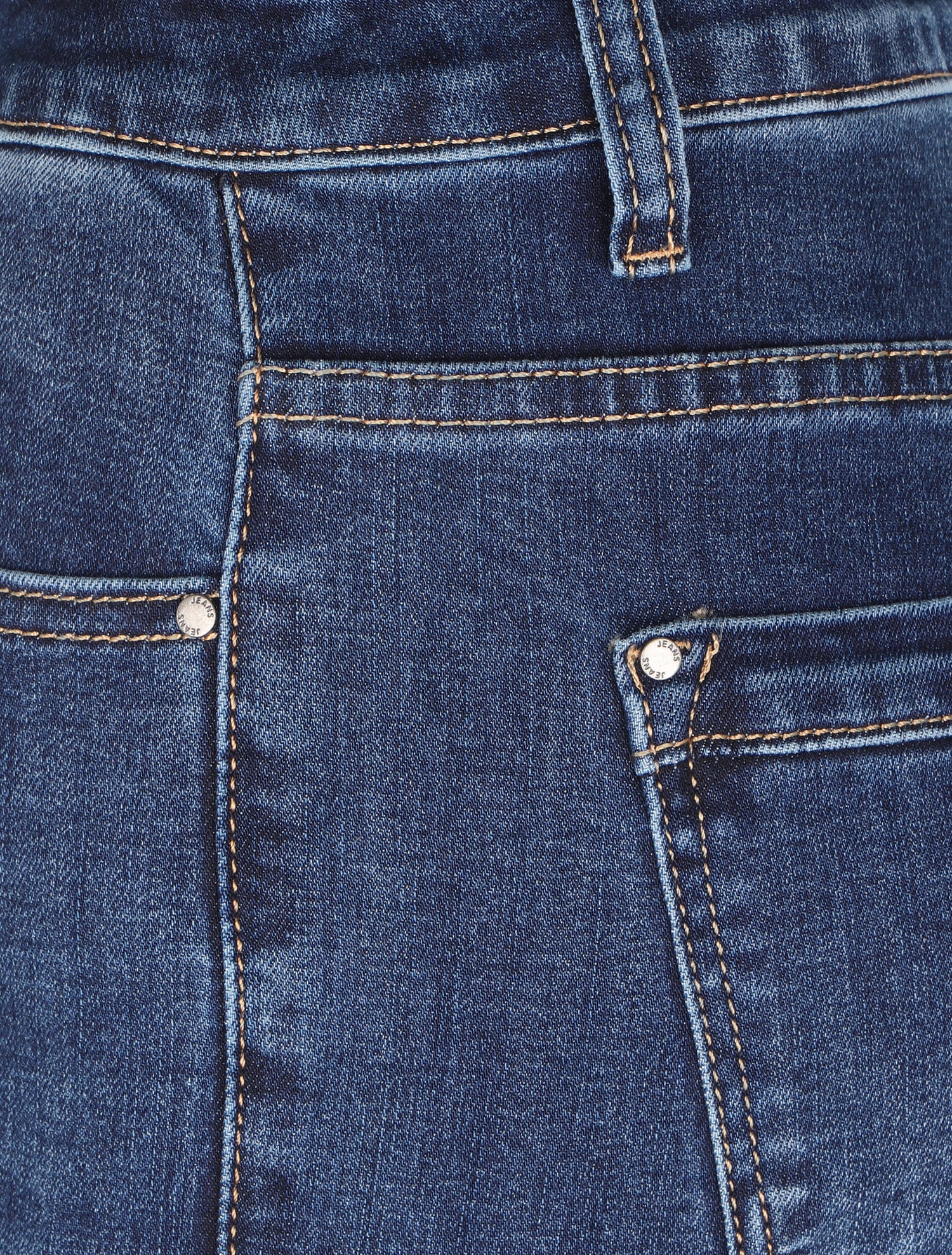 Jean slim à taille haute délavé - Bleu denim - 3