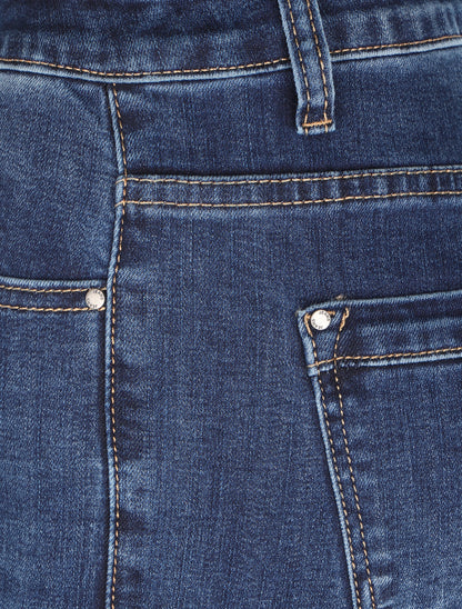 Jean slim à taille haute délavé - Bleu denim - 3