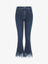 Jean flare à bords à franges - Bleu denim - 4