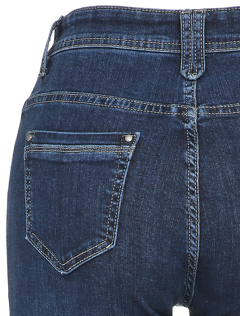Jean flare à bords à franges - Bleu denim - 3