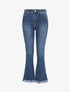 Jean flare délavé à bords coupe franche - Bleu - 4