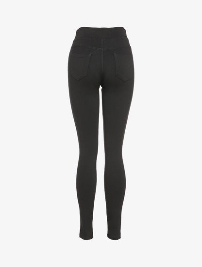 Legging uni à poches - Noir - 2