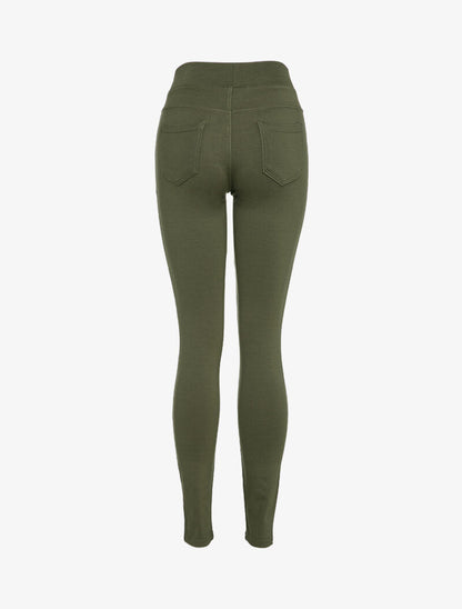 Legging uni à poches - Kaki - 2