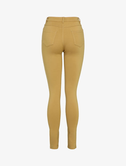 Pantalon stretch basique - Moutarde - 2
