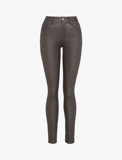Pantalon enduit coupe slim - Anthracite - 1