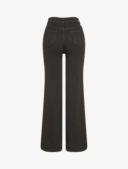 Jean wide leg à taille haute - Noir - 2