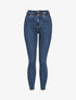 Jean skinny à taille élastiquée - Bleu denim - 1
