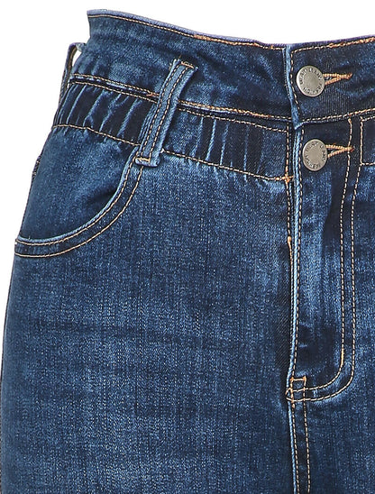 Jean skinny à taille élastiquée - Bleu denim - 3
