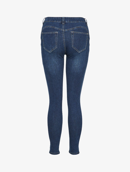 Jean skinny boutonné - Bleu denim - 2