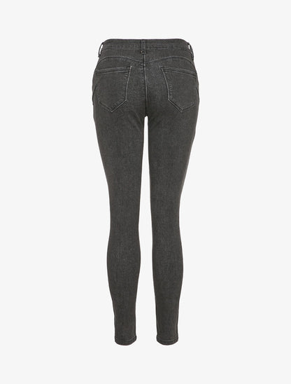 Jean slim stretch à taille standard - Gris foncé - 2