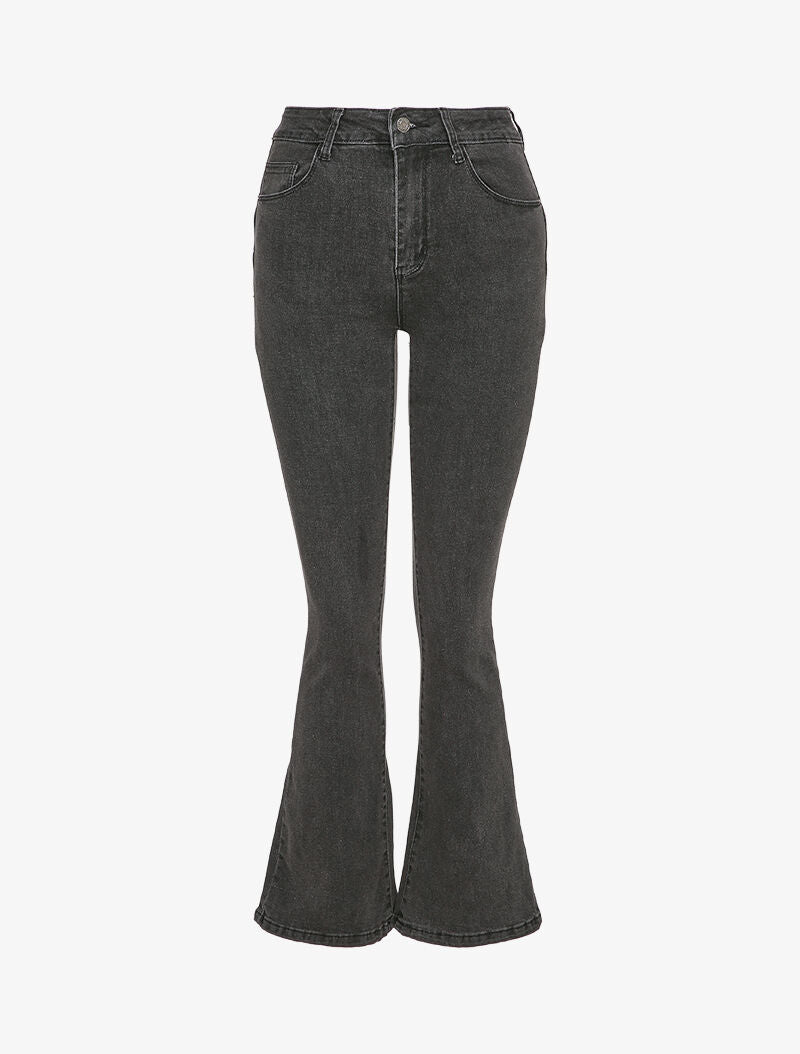 Jean stretch coupe flare - Gris foncé - 1