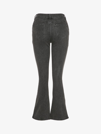 Jean stretch coupe flare - Gris foncé - 2