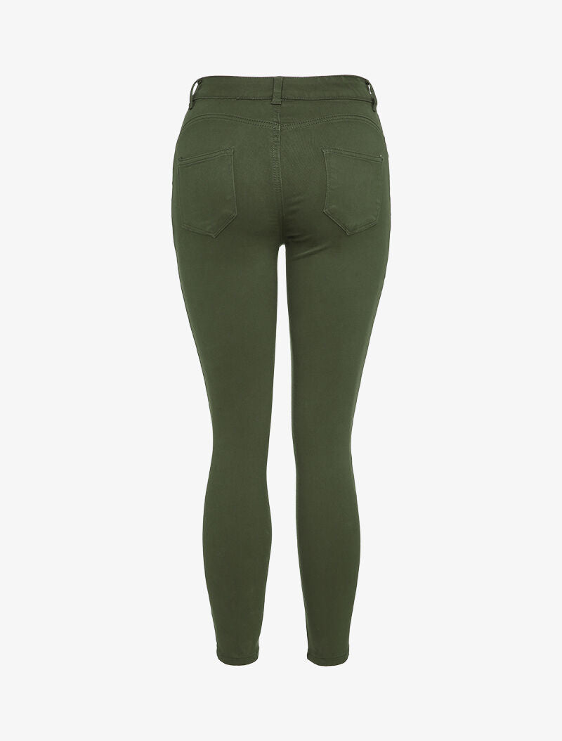 Jean skinny boutonné - Kaki - 2