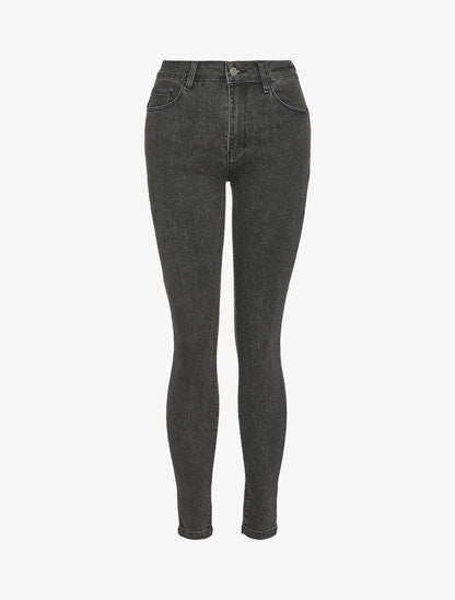 Jean slim à taille haute - Gris foncé - 4