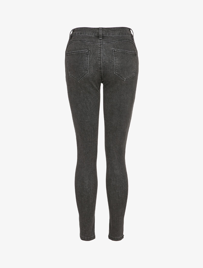 Jean slim à taille haute - Gris foncé - 2