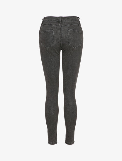 Jean slim à taille haute - Gris foncé - 2