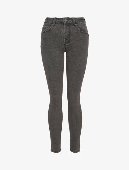 Jean skinny à taille standard - Gris - 1
