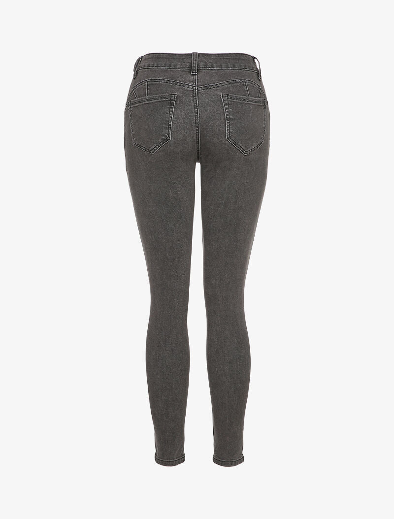 Jean skinny à taille standard - Gris - 2