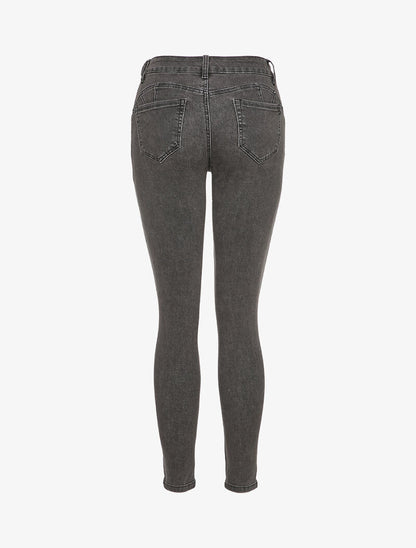 Jean skinny à taille standard - Gris - 2