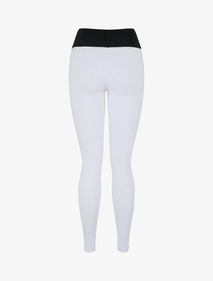 Legging à taille texturée et à petits zips - Blanc - 2