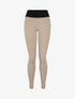 Legging à taille texturée et liserés en simili - Taupe - 1