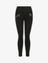 Legging ultra skinny à motifs baroque effet velours - Noir - 4