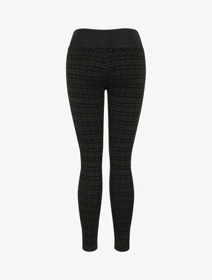 Legging ultra skinny à motifs baroque effet velours - Noir - 2