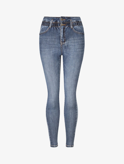 Jean ultra skinny à taille élastiquée - Bleu clair - 4