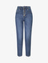 Jeans mom à fermeture boutonnée - Bleu denim - 1