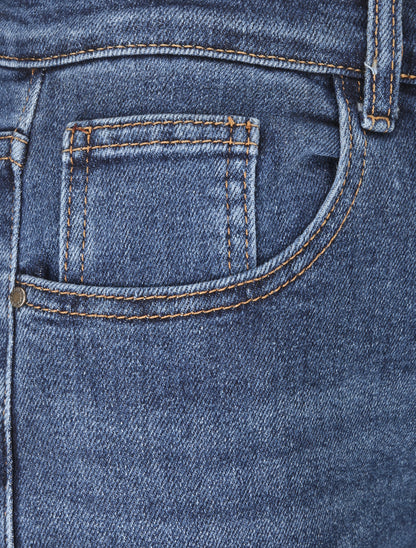 Jeans mom à fermeture boutonnée - Bleu denim - 3