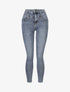 Jean slim à taille à coutures en V - Bleu - 1