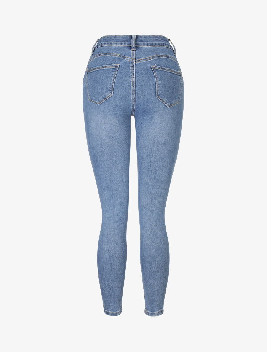 Jean skinny à taille haute - Bleu - 2