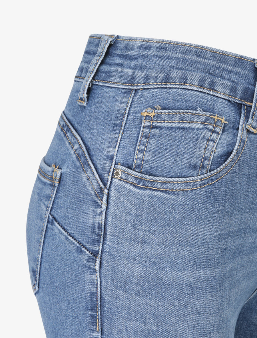 Jean skinny à taille haute - Bleu - 3