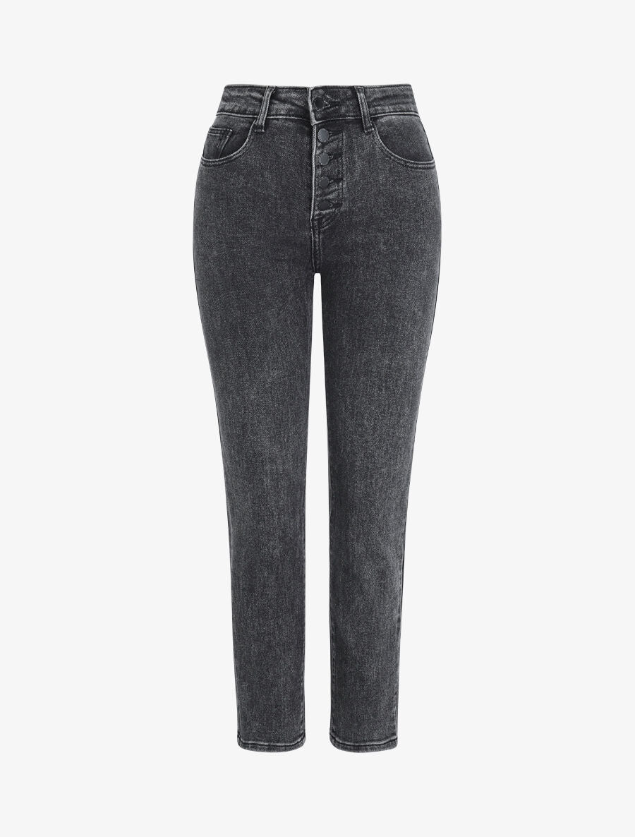 Jean stretch à taille standard - Gris foncé - 1