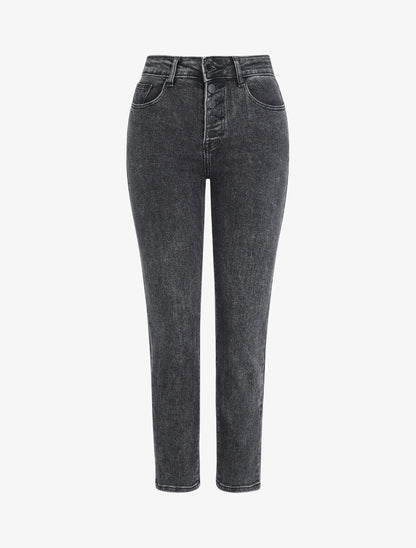 Jean stretch à taille standard - Gris foncé - 1