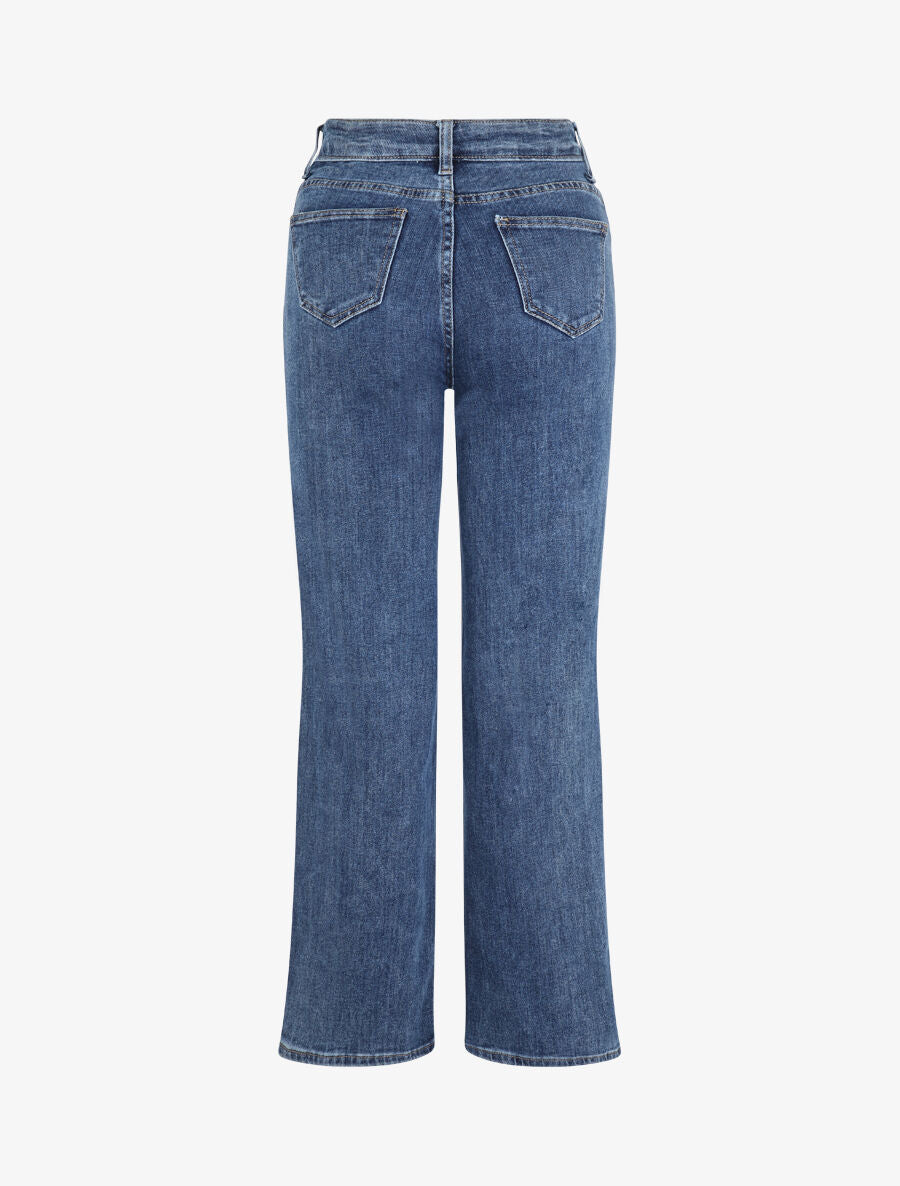 Jean droit à taille haute - Bleu - 2