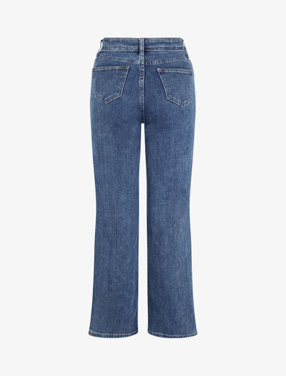 Jean droit à taille haute - Bleu - 2