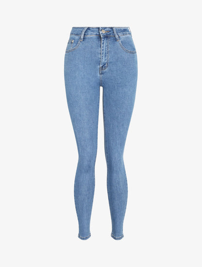 Jean skinny push up à taille haute - Bleu clair - 3